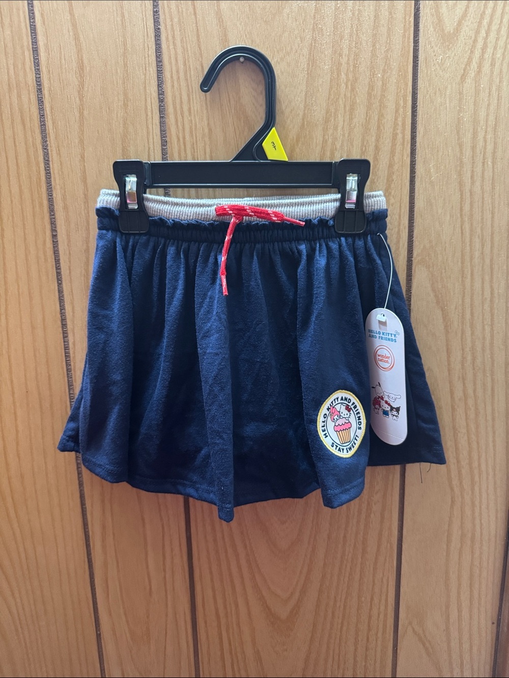 wonder nation Navy Blue Skort with Red Drawstring and Cupcake Patch‎